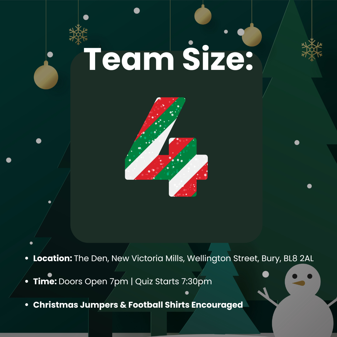 Team of 4 - Christmas Quiz | Thursday 19th December (18+)