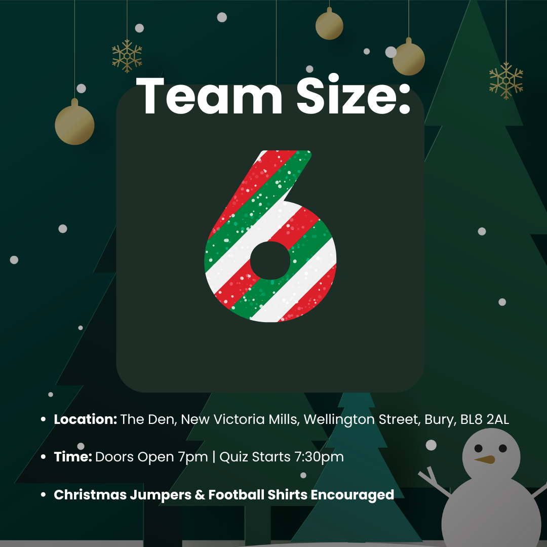 Team of 6 - Christmas Quiz | Thursday 19th December (18+)